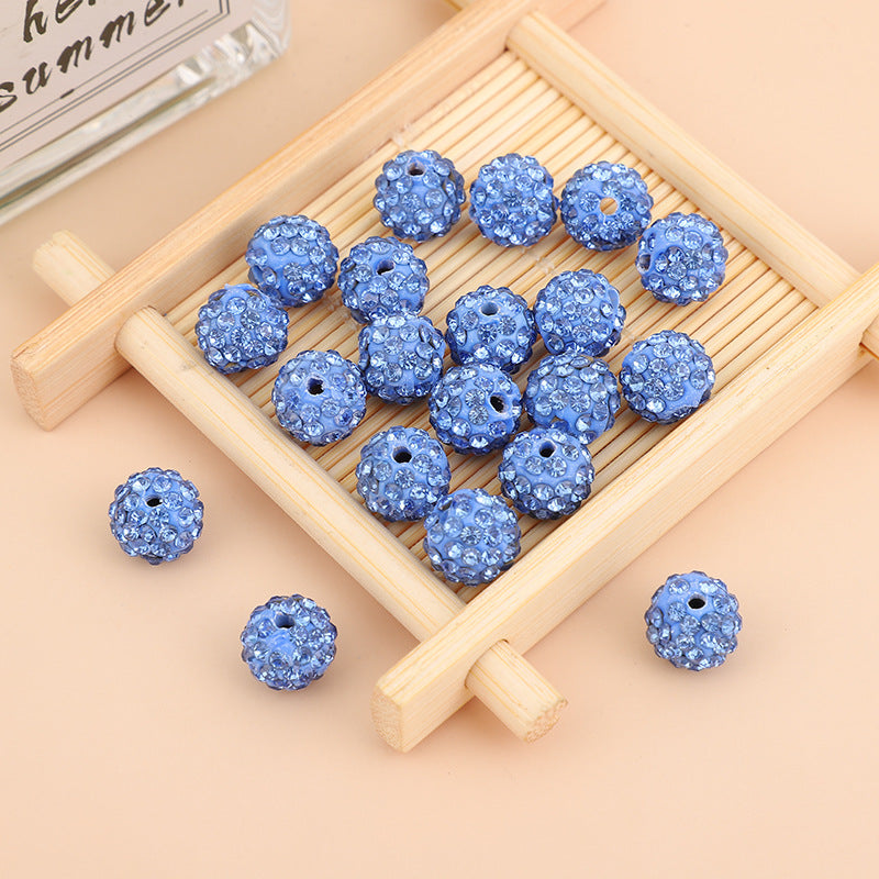 Wholesale10PCS Straight Hole Clay Drill Ball Beads DIY Hand Rhinestones Beads